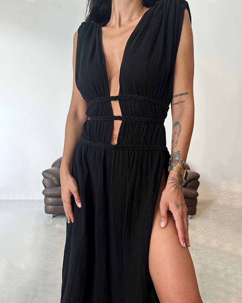 Zoe – Abito boho con spacco