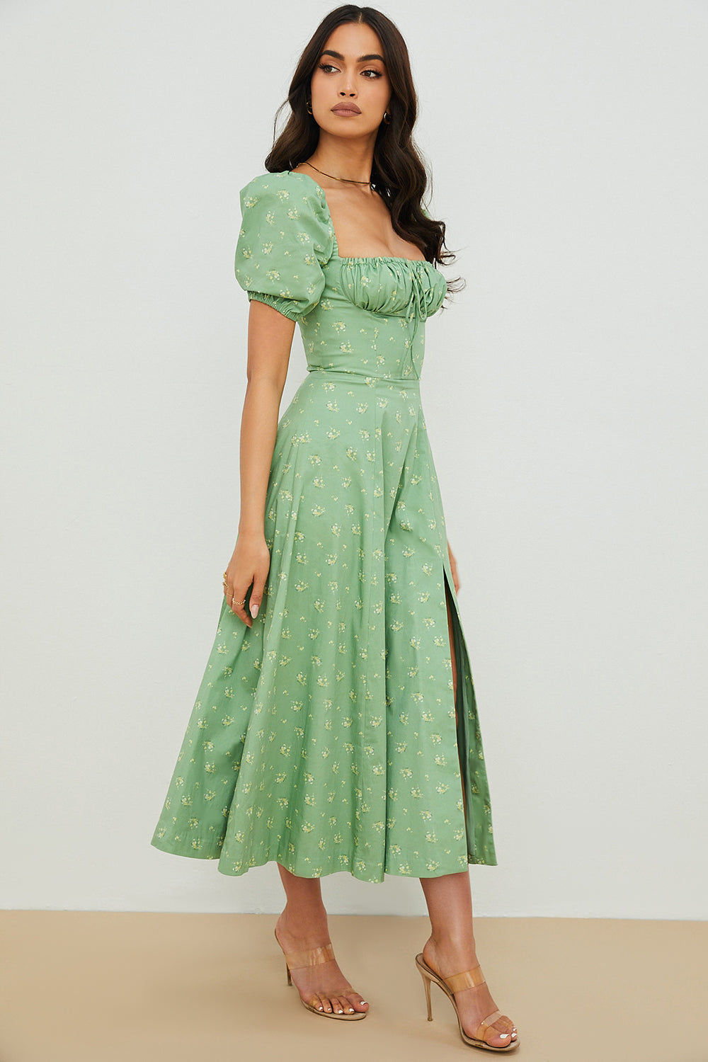 Arianna – Abito boho con maniche a sbuffo