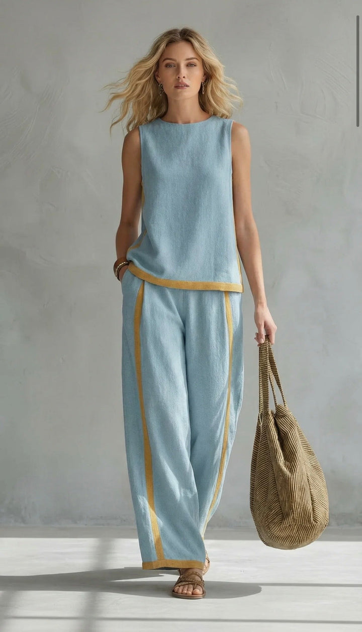 Leila – Completo bicolore gilet e pantaloni