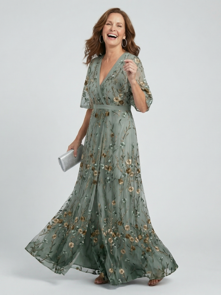 Selora | Abito Maxi Fluente con Collo Halter