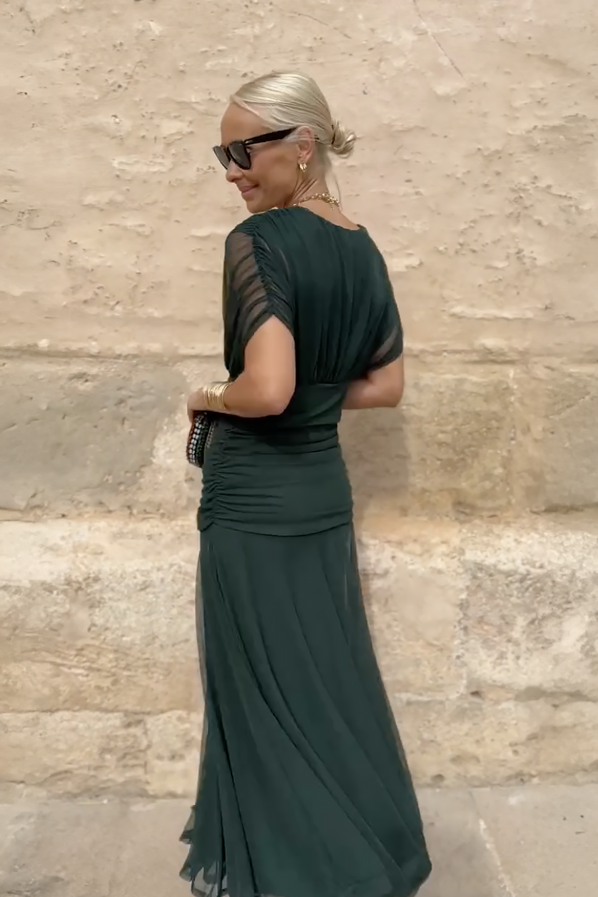 Louise - Abito lungo elegante da festa con scollo a V