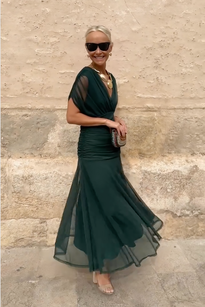 Louise - Abito lungo elegante da festa con scollo a V