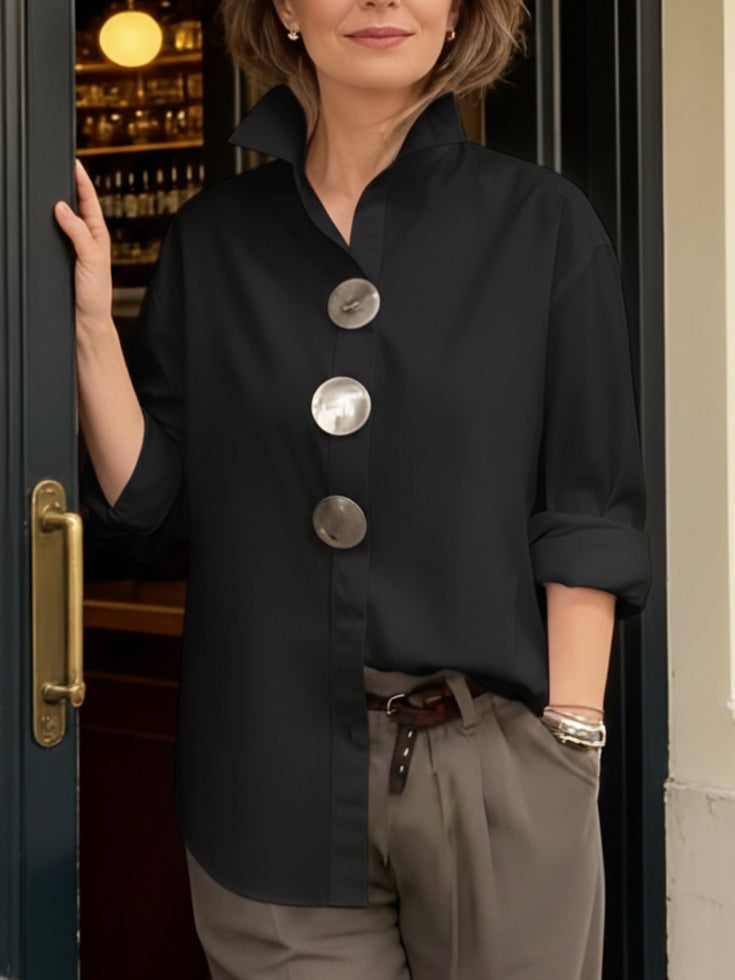 Rosaline | Blusa con Collo alla Francese e Bottoni D'impatto