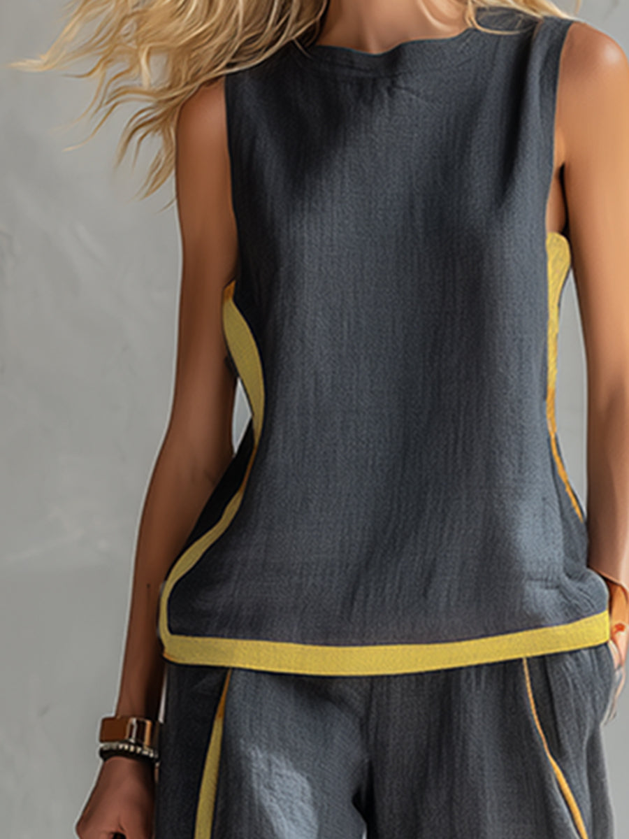 Leila – Completo bicolore gilet e pantaloni