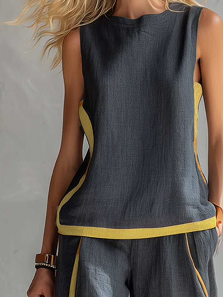 Leila – Completo bicolore gilet e pantaloni