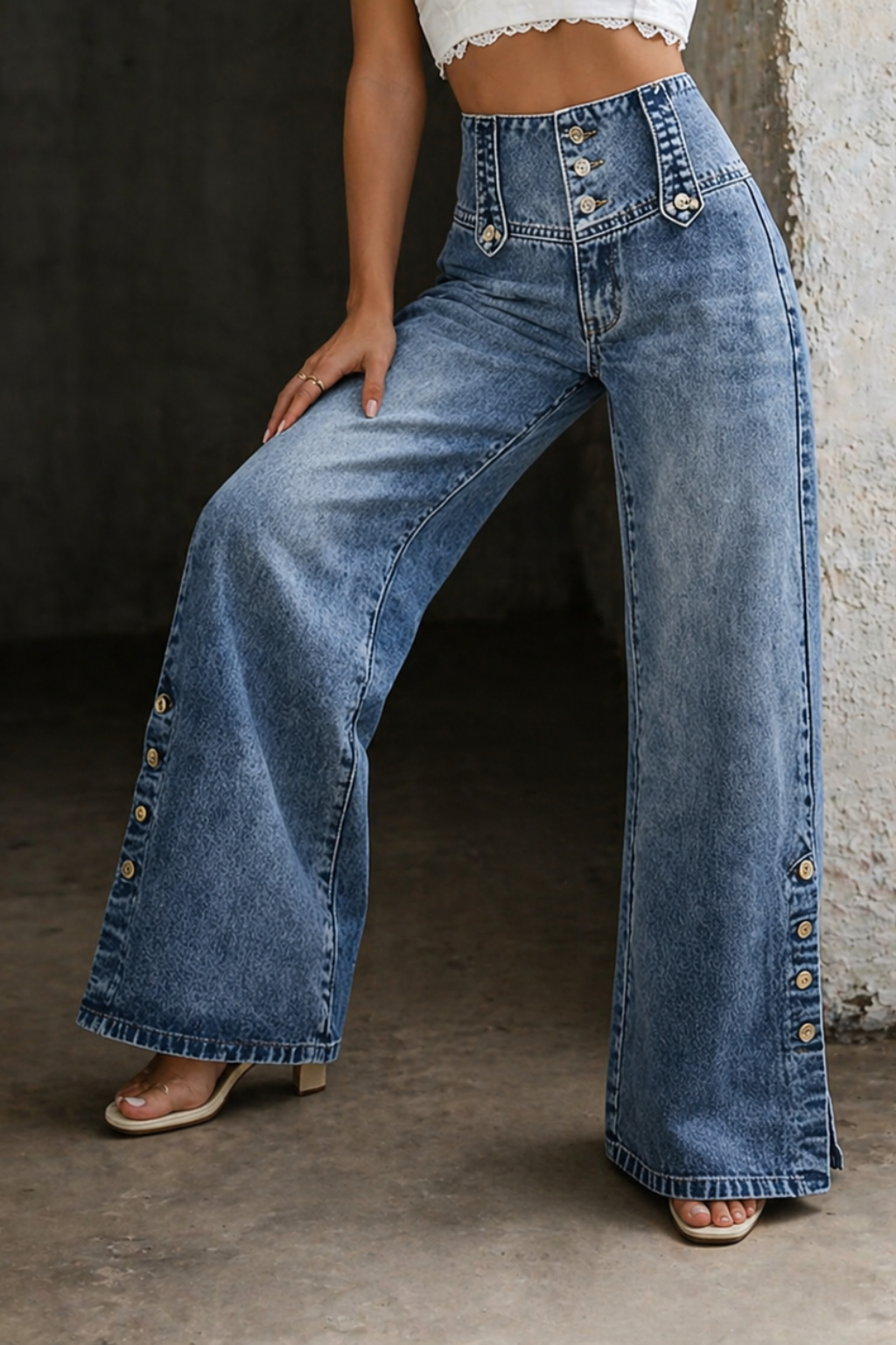 Mia | Jeans a Vita Alta con Spacco
