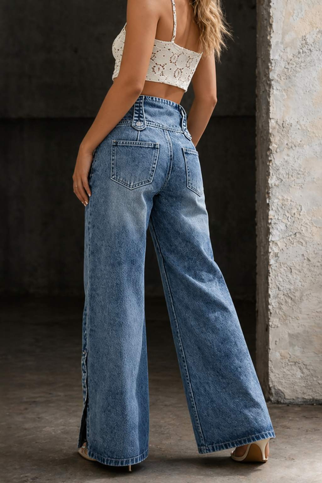 Mia | Jeans a Vita Alta con Spacco