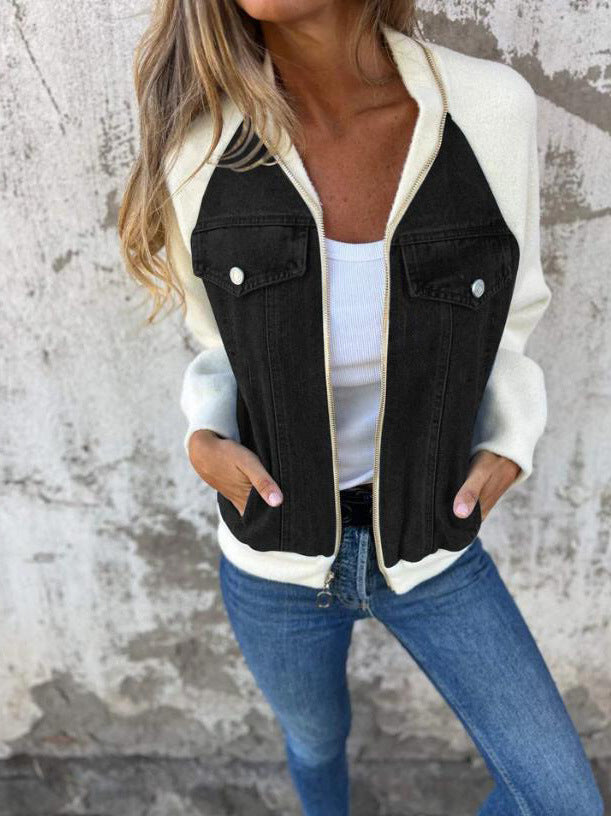 Dorte – Giacca casual in denim e maglia