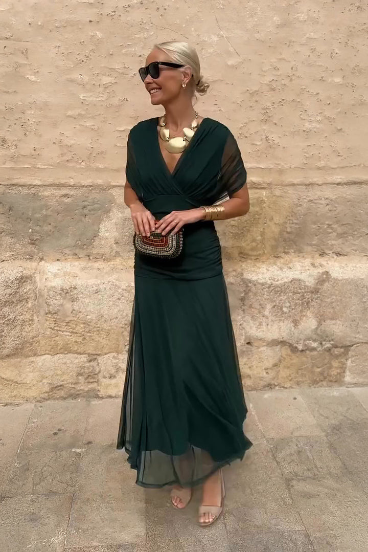 Louise - Abito lungo elegante da festa con scollo a V