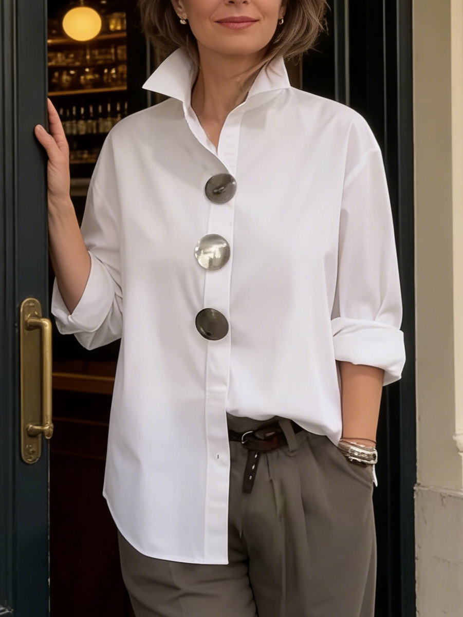 Rosaline | Blusa con Collo alla Francese e Bottoni D'impatto