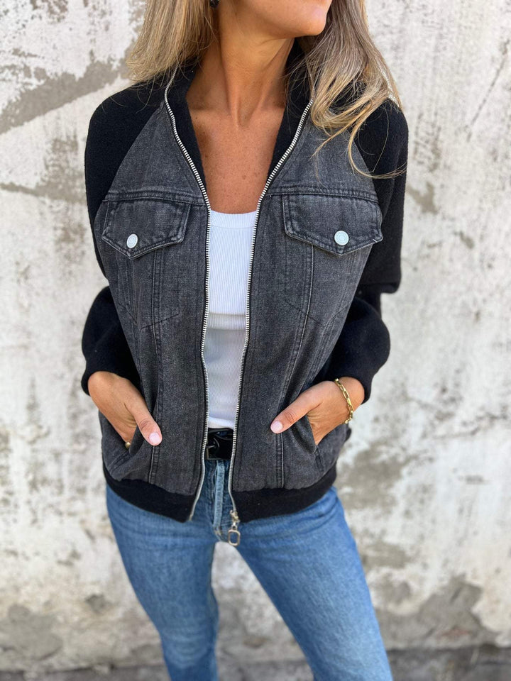 Dorte – Giacca casual in denim e maglia