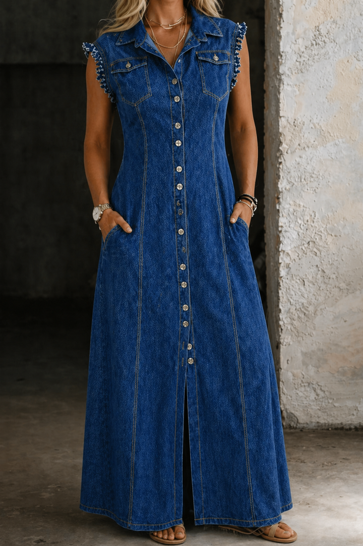 Liora | Vestito in Denim Taglie Forti