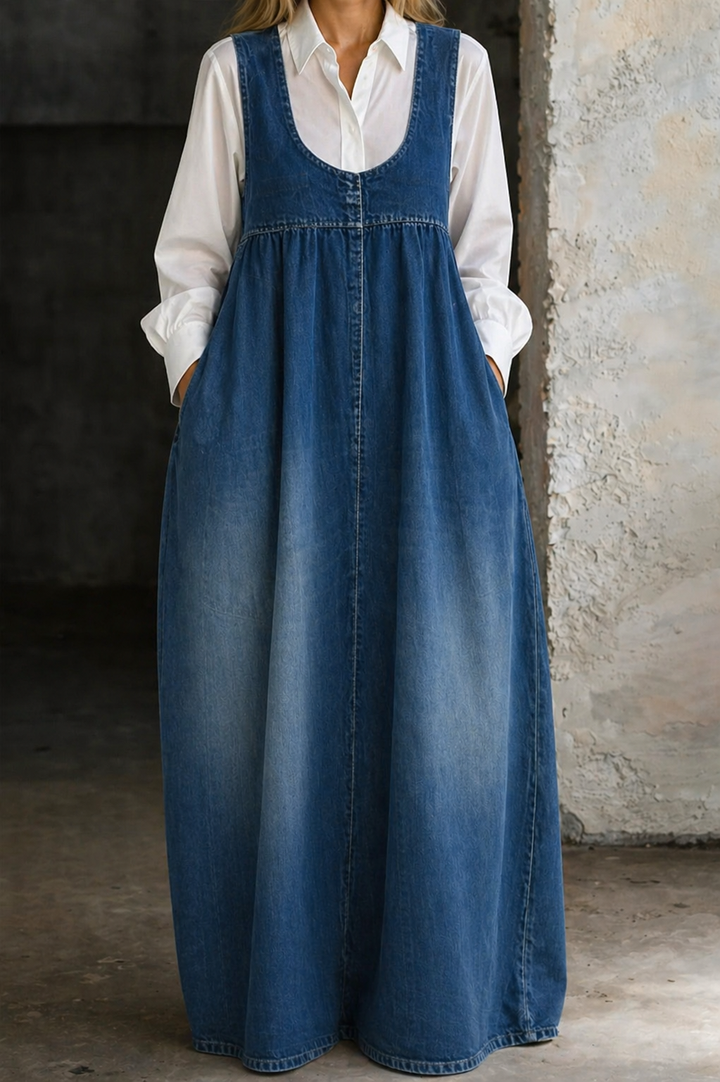Veronica | Abito in Denim Lungo e Largo