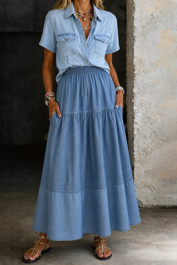 Sarah | Gonna in Denim con Vita Elasticizzata