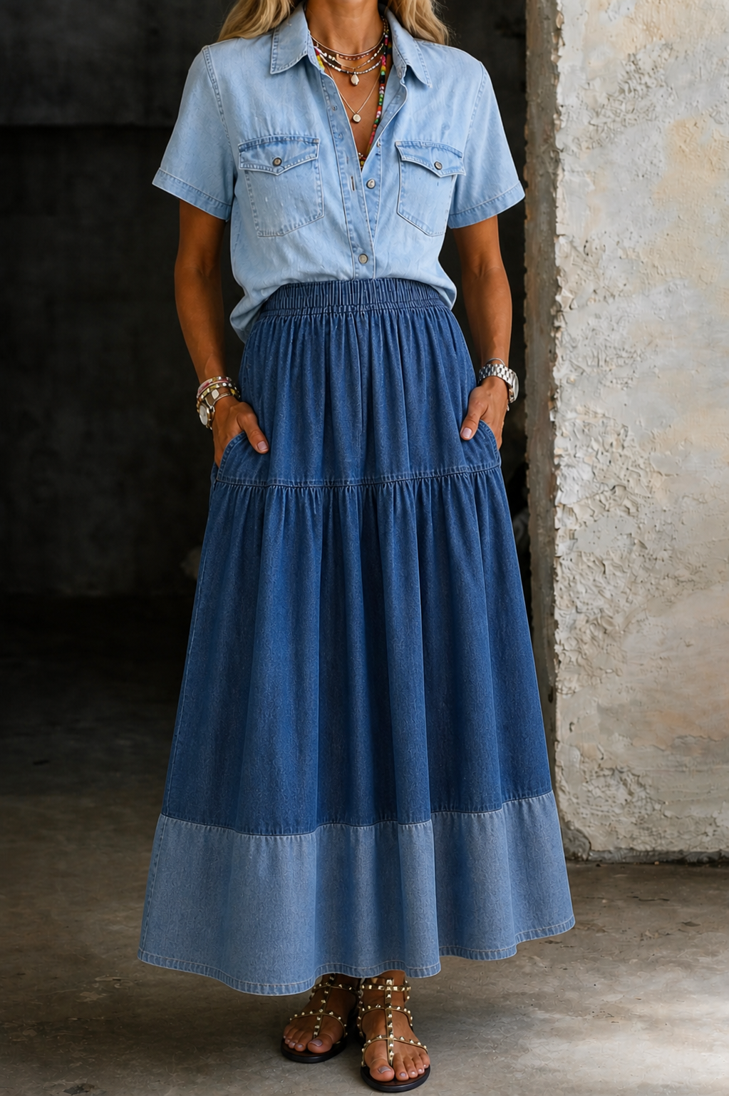 Sarah | Gonna in Denim con Vita Elasticizzata