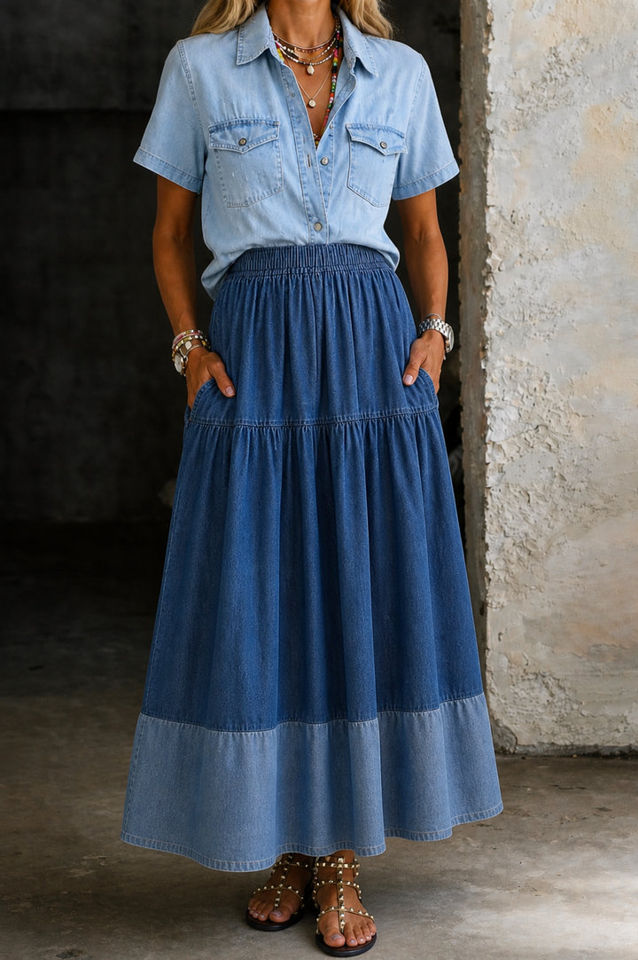 Sarah | Gonna in Denim con Vita Elasticizzata