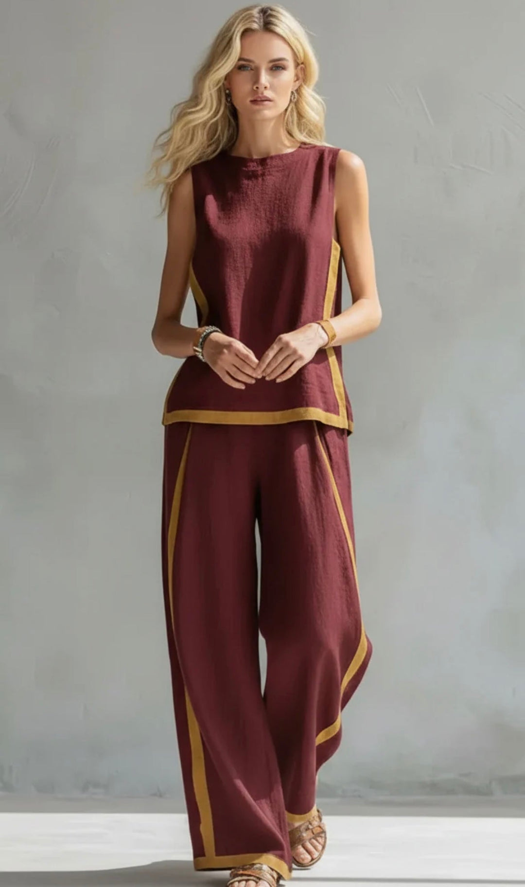 Leila – Completo bicolore gilet e pantaloni