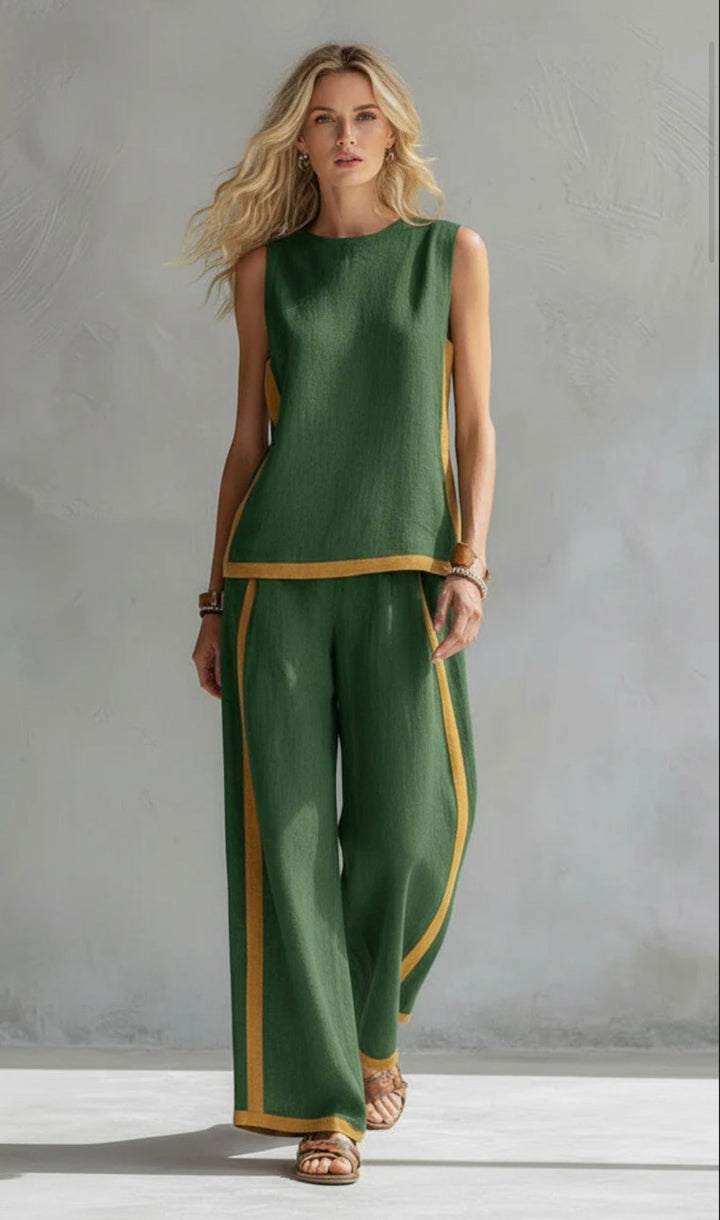 Leila – Completo bicolore gilet e pantaloni