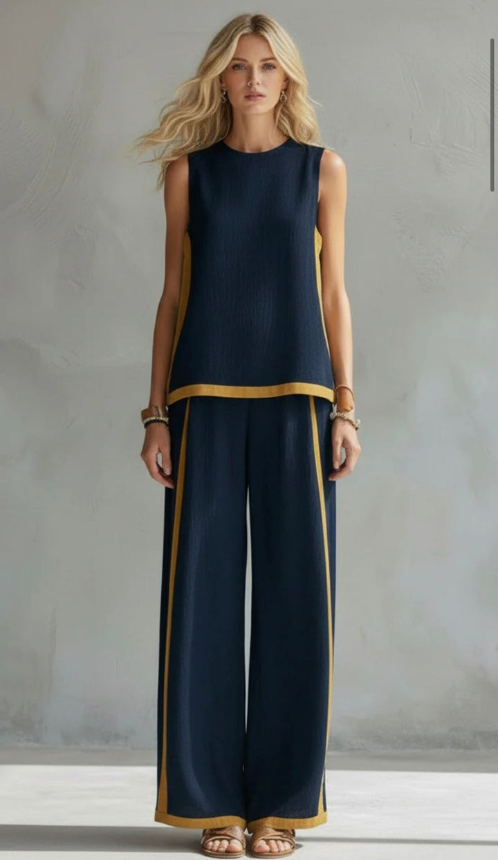 Leila – Completo bicolore gilet e pantaloni