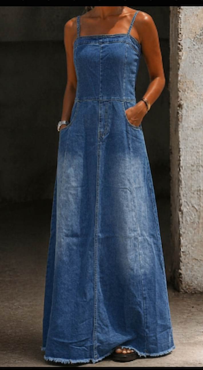 Savannah | Vestito Maxi in Denim Vintage