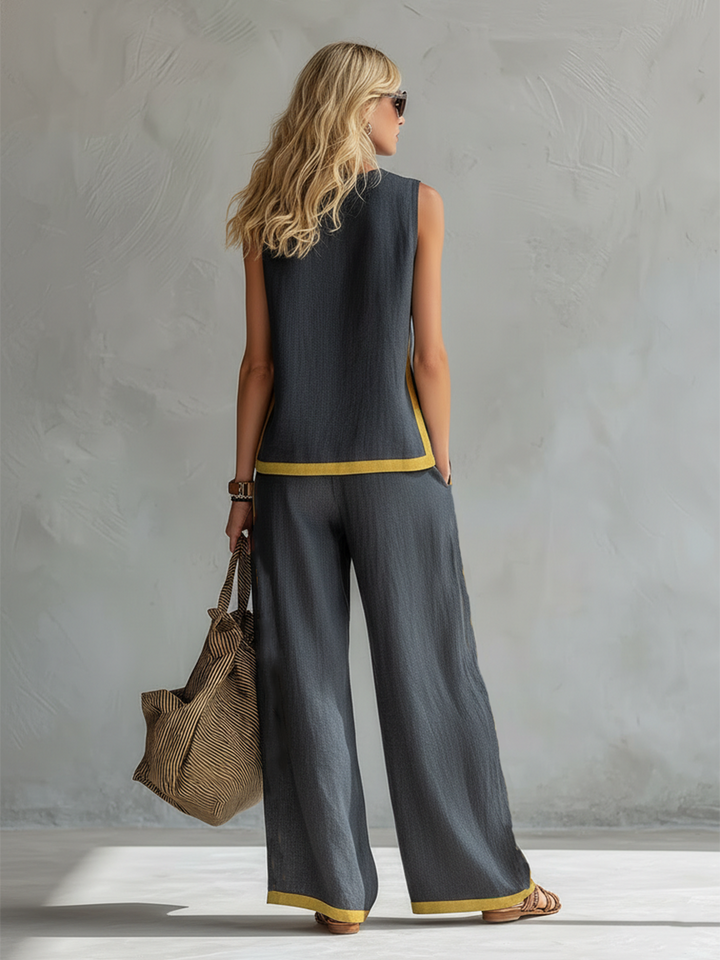 Leila – Completo bicolore gilet e pantaloni
