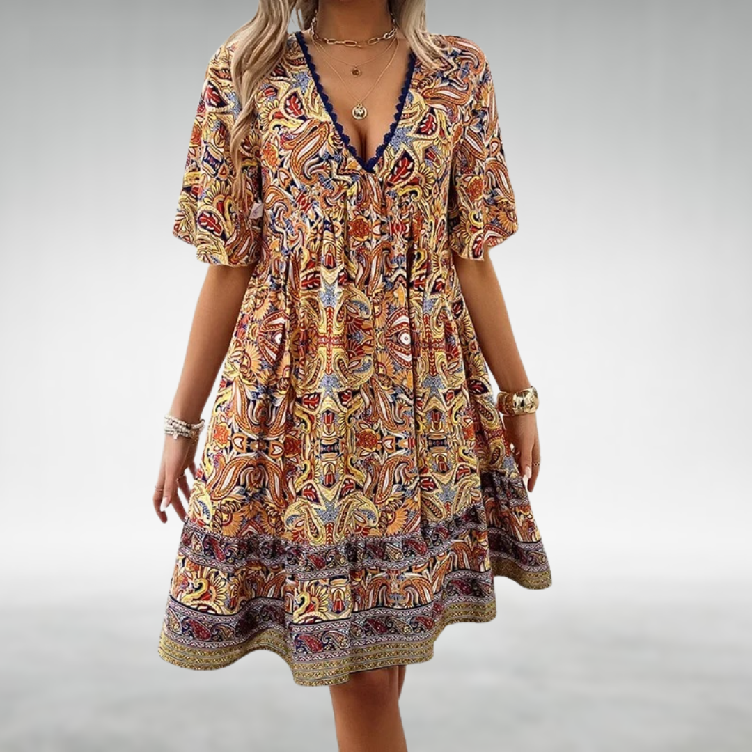 Quinta – Abito boho svasato
