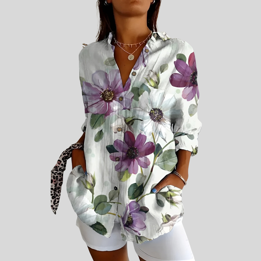 Caterina – Blusa Artigianale con Stampa