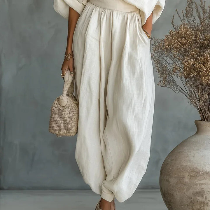 Ginevra - Completo in due pezzi con top ampio e pantaloni a gamba larga