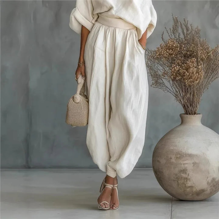 Ginevra - Completo in due pezzi con top ampio e pantaloni a gamba larga