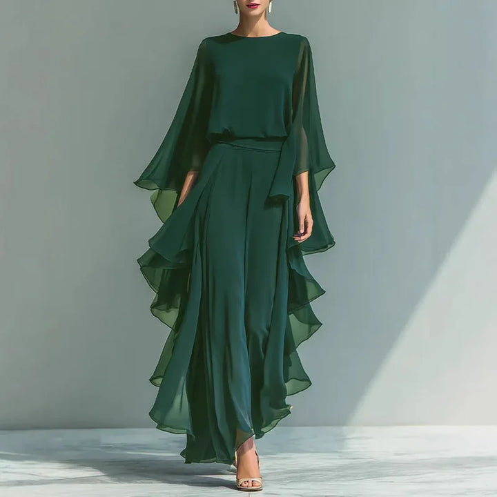 Clotilde - Completo elegante con top raffinato e pantaloni a gamba larga