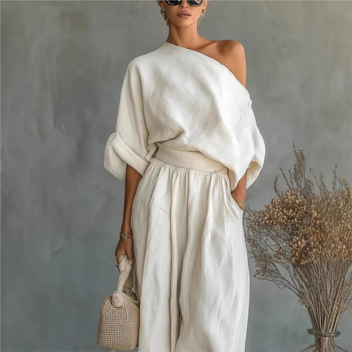 Ginevra - Completo in due pezzi con top ampio e pantaloni a gamba larga