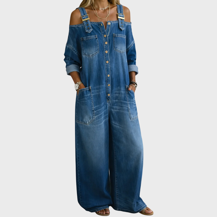 Sophia | Tuta in Denim Off Shoulder