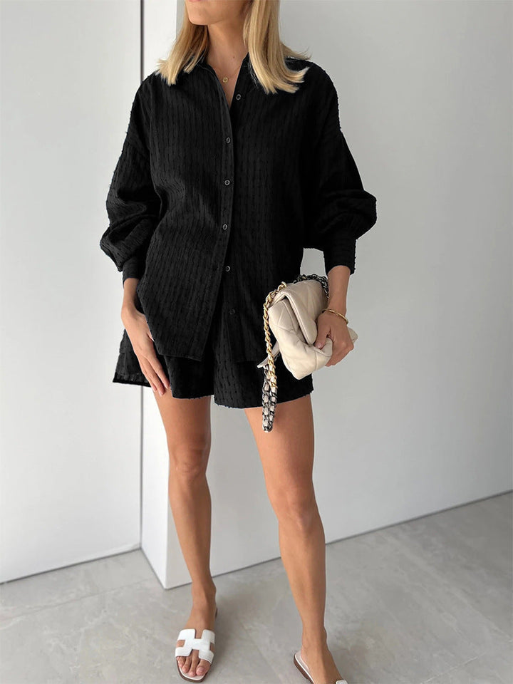 Elizabeth - Completo due pezzi fluido con camicia e pantaloni corti