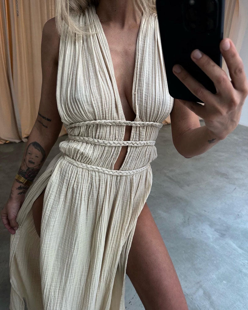 Zoe – Abito boho con spacco