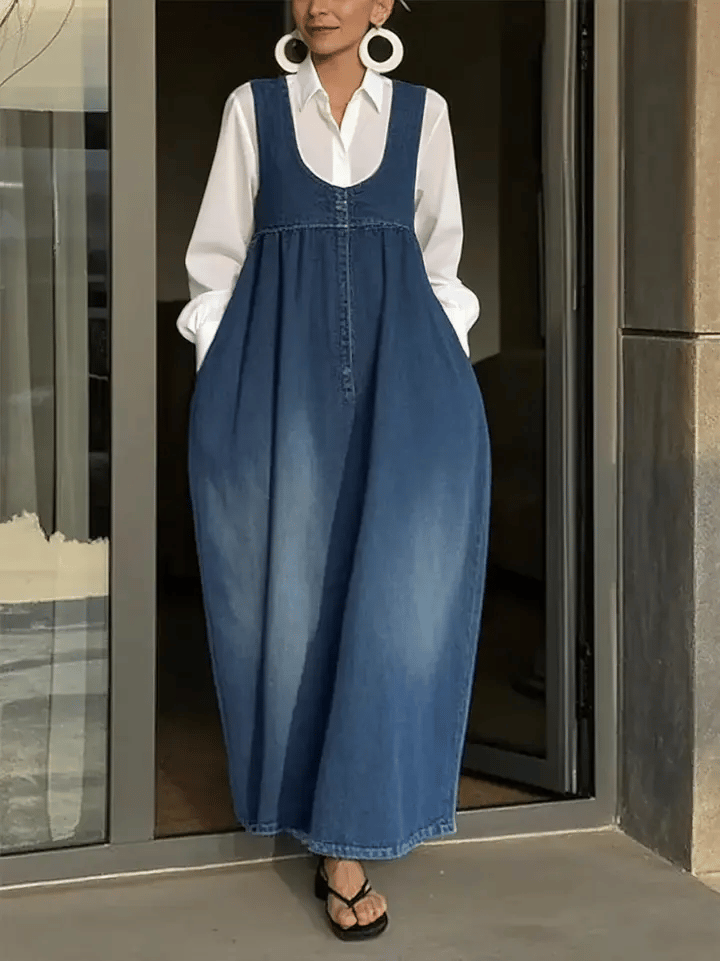 Veronica | Abito in Denim Lungo e Largo