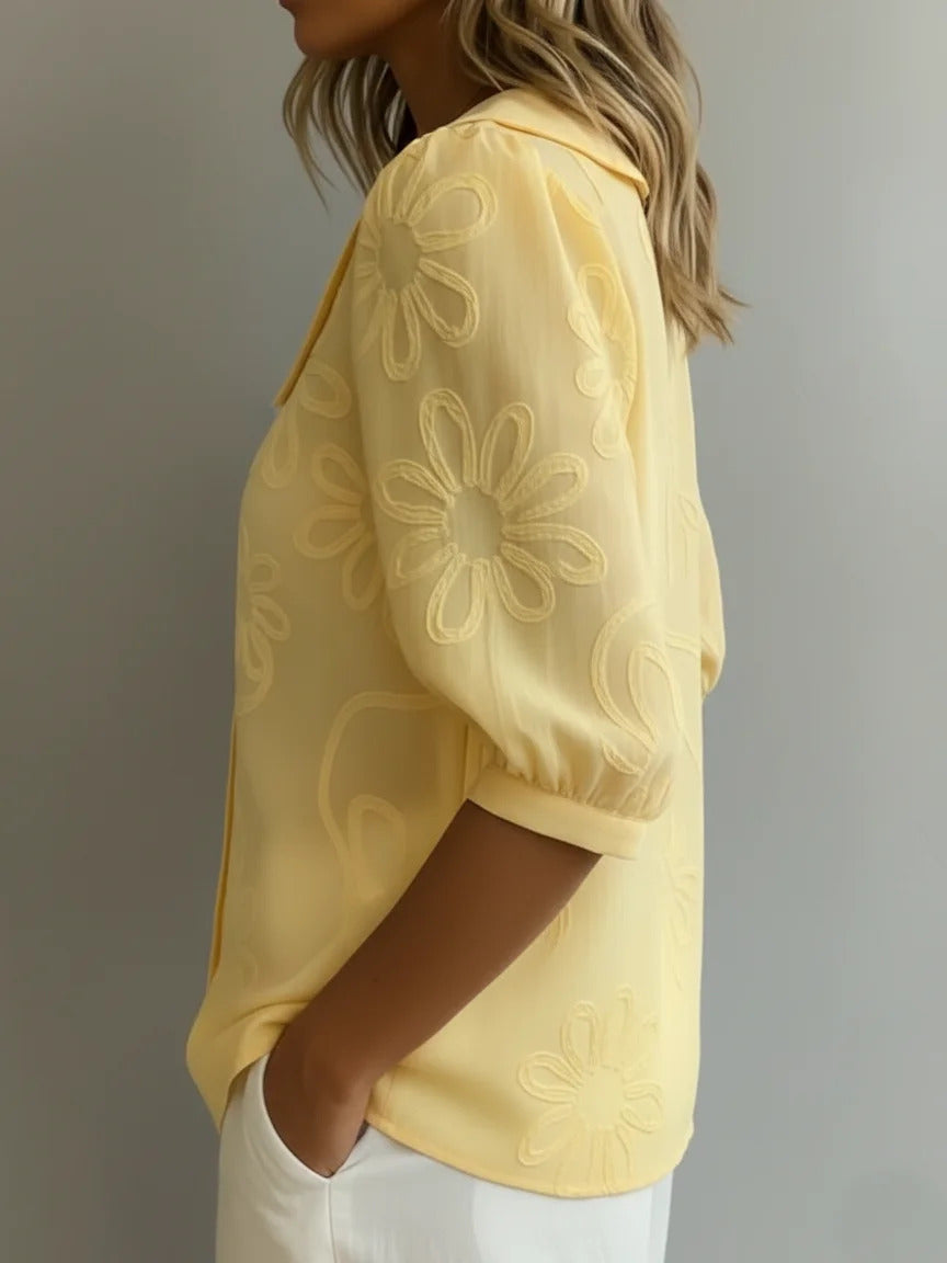 Camille | Camicia con colletto retrò a fiori