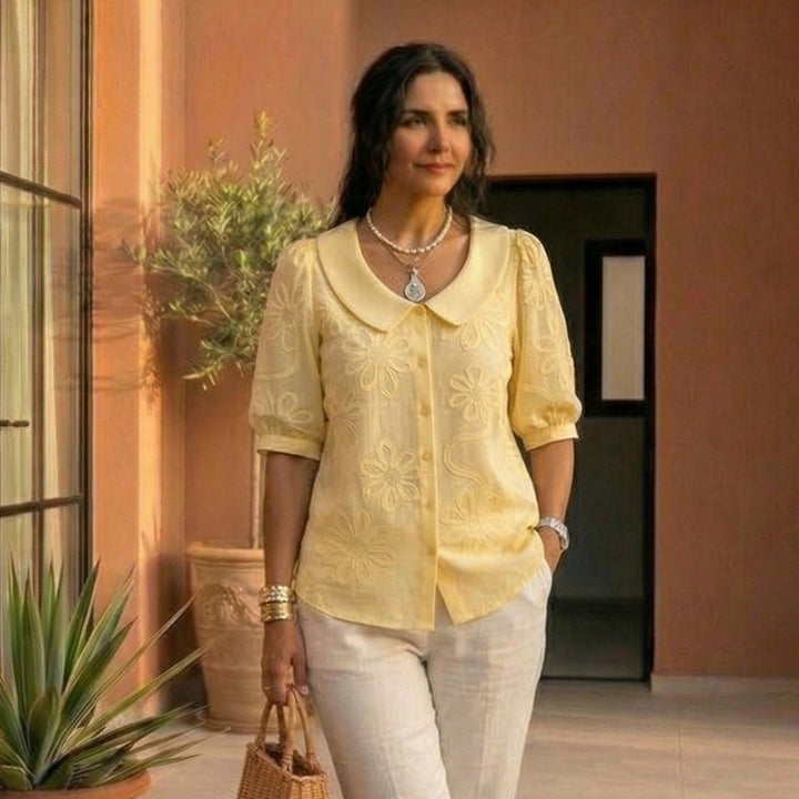 Camille | Camicia con colletto retrò a fiori