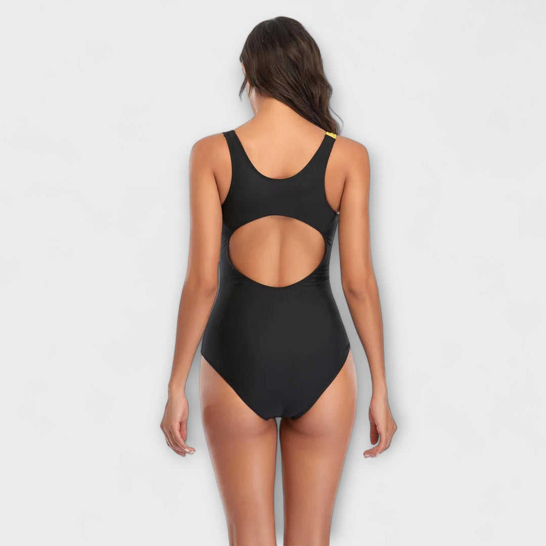 Costume da Bagno Intero Sportivo con Taglio Sulla Schiena
