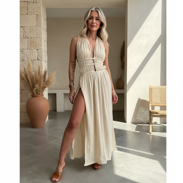 Zoe – Abito boho con spacco