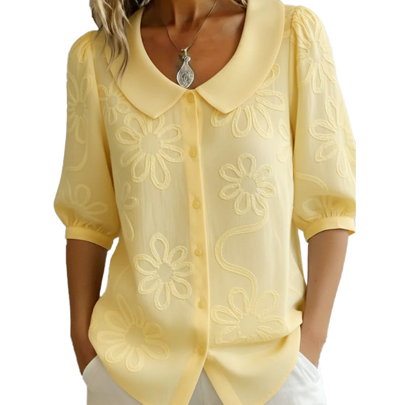 Camille | Camicia con colletto retrò a fiori