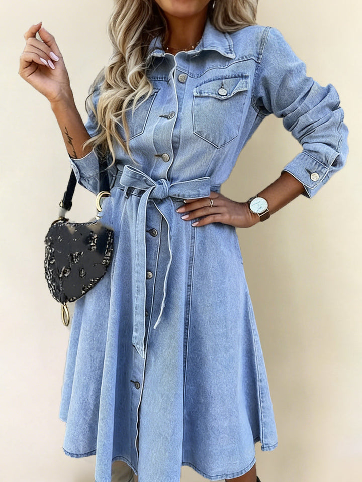 Luna | Abito in Denim a Maniche Lunghe
