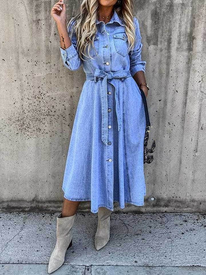 Luna | Abito in Denim a Maniche Lunghe