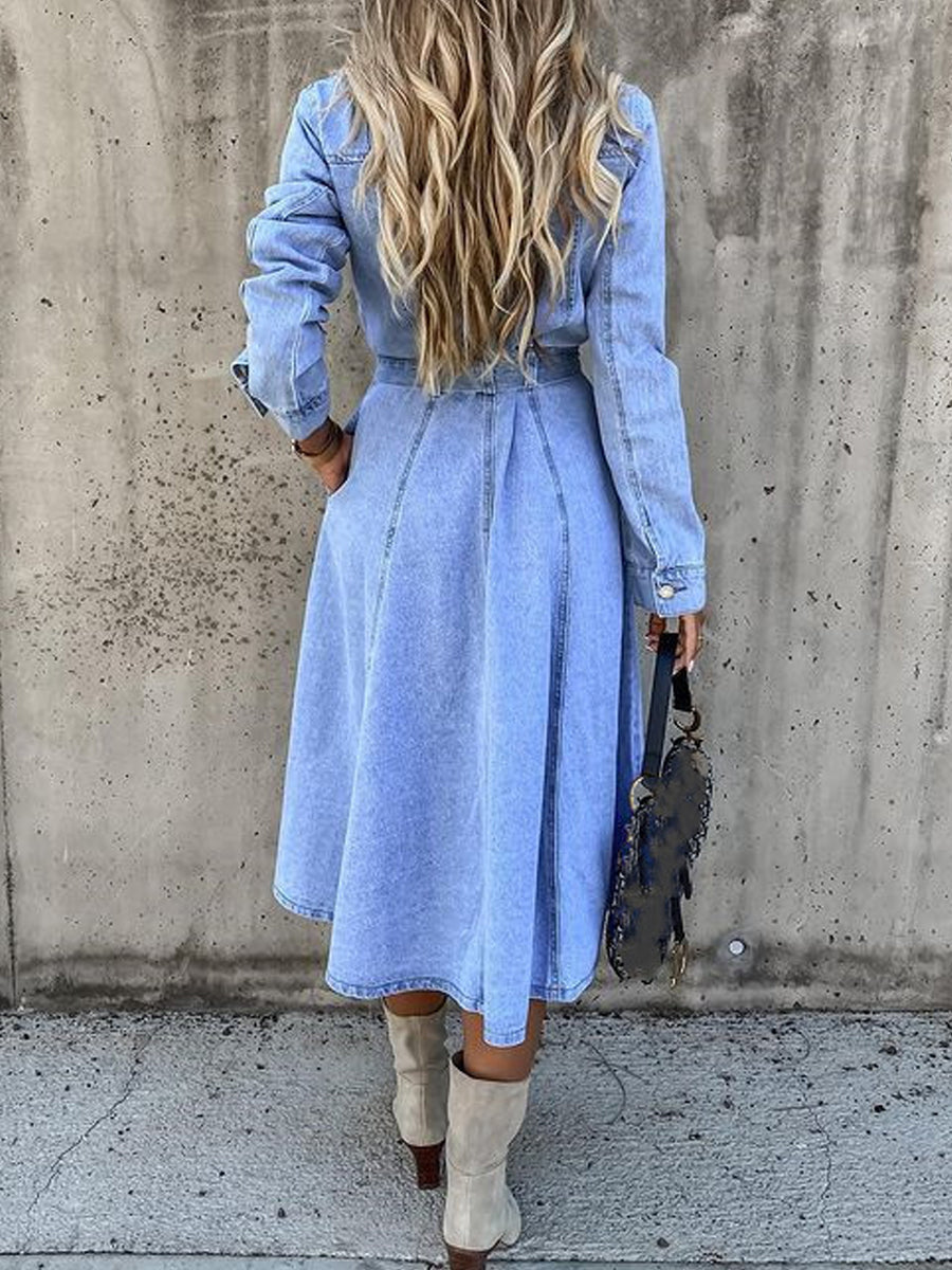 Luna | Abito in Denim a Maniche Lunghe